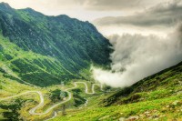 Transfagarasan high mountain road in the Carpathians
