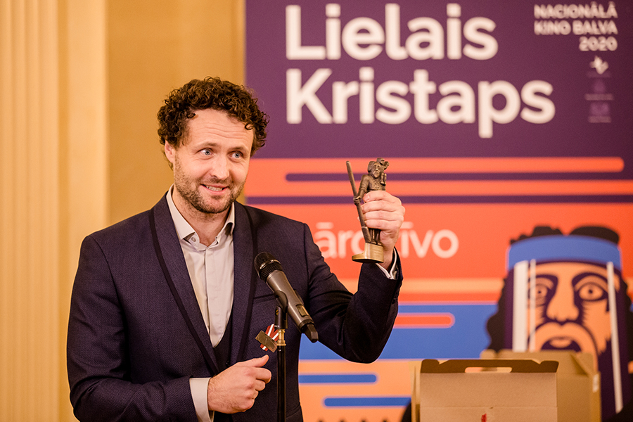 Dzintars Dreibergs - recipient of the Best Fiction Feature Director award for the film Blizzard of Souls, photo: Agnese Zeltiņa