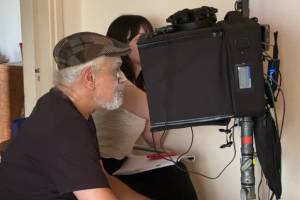 What We Did at Christmas director Adonis Florides on set 