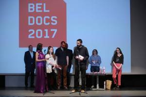 Stefan Malesevic receiving the Award for Best Serbian Documentary